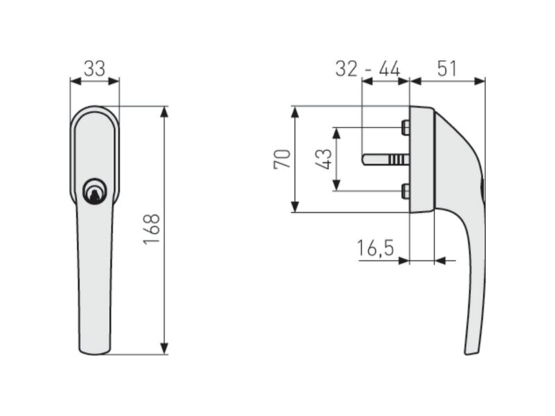 ABUS / Fenstergriff / abschließbar / FG300 / weiß / GL AL0125 