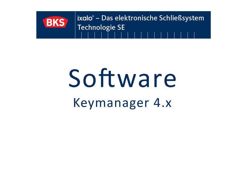 BKS / IXALO / SE / Software / KeyManager 4.x 