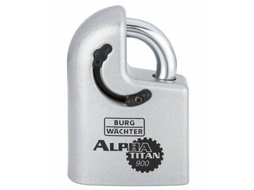 BURG WÄCHTER Vorhangschloss - 900 Alpha Titan - vorgerichtet für Profilhalbzylinder
