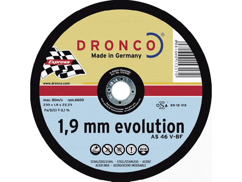 Dronco / Metall-Trennscheibe / Evolution / AS46V / 115x1,6x22 / T41 