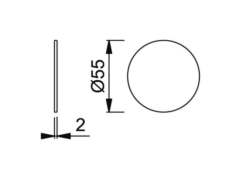 Hoppe / Kleberosettenpaar / BLIND / rund / 2 mm / d: 55 mm / Edelstahl 