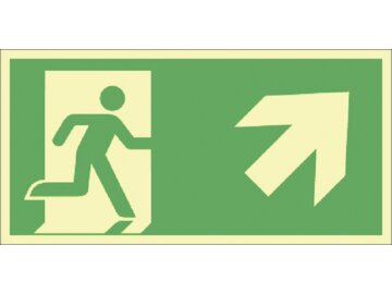 Rettungszeichen - Rettungsweg rechts aufwärts – langnachleuchtend