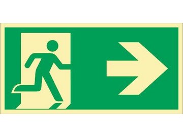 Rettungszeichen - Rettungsweg rechts – langnachleuchtend