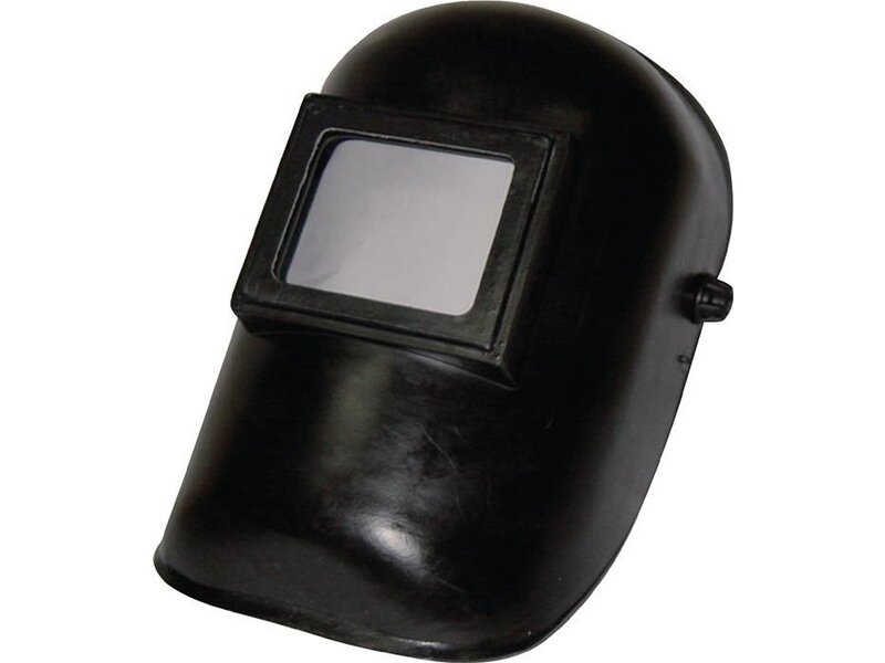 Schweißerkopfschutzhaube mit DIN-9-Glas und Vorsatzglas 90 x 110 mm Kunststoff 