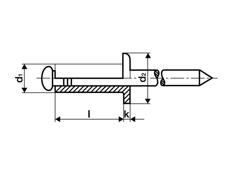 GESIPA / Blindniet PolyGrip® Nietschaft dxl 3,2x8mm Alu/Stahl 1000 St. 