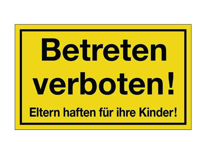 Hinweiszeichen Betreten verboten L300xB200mm Kunststoff schwarz/gelb 