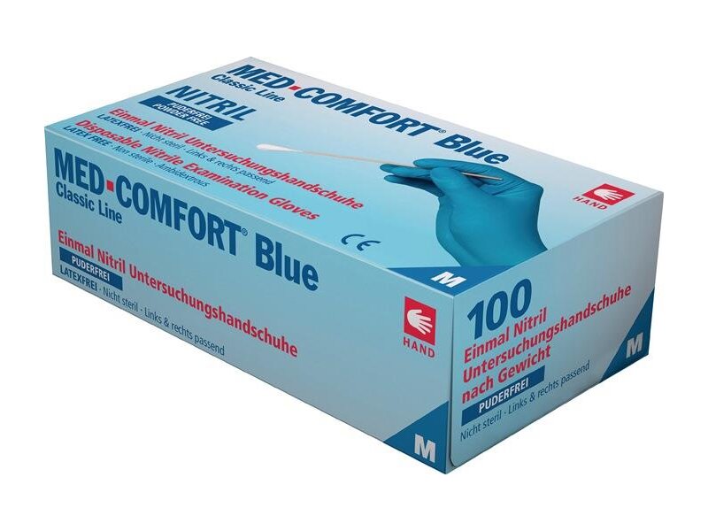 AMPRI / Einweghandschuhe Med Comfort Blue Gr.XL blau Nitril EN 374,EN 455 Kat.I 