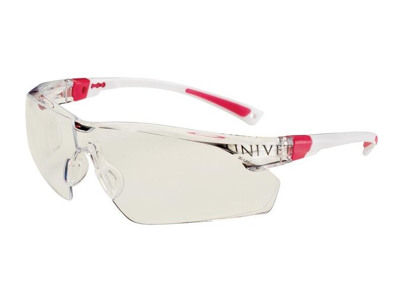 UNIVET / Schutzbrille 506 UP EN 166,EN 170 Bügel weiß rosa,Scheibe klar PC 