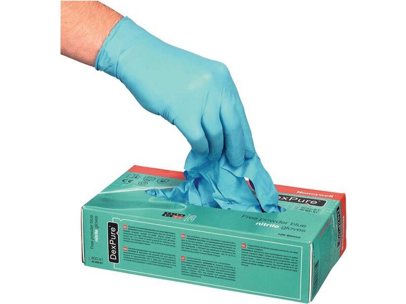 Einw.-Handsch.Dexpure 800-81 Gr.XL blau Nitril EN 374-2 PSA III 100 St./Box 
