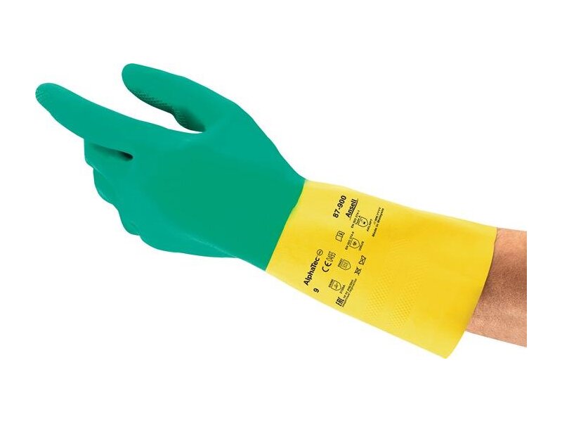 ANSELL /Chemiehandschuh AlphaTec® 87-900 Gr.7,5-8 grün/gelb EN 388,EN 374,EN 421 