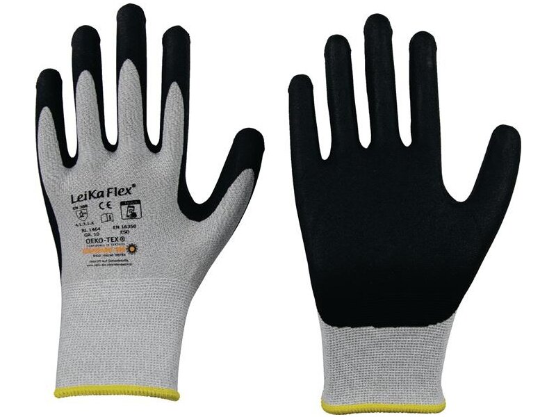 LEIPOLD / Handschuhe LeikaFlex® Touch 1464 Gr.7 grau/schwarz EN 388 PSA II 12 