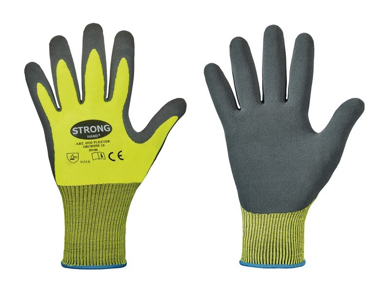 STRONG / Handschuhe Flexter Gr.7 neogelb/grau EN 388 PSA II 12 PA 