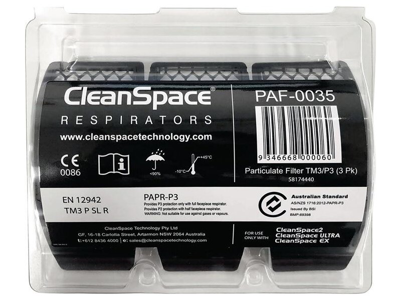 CLEANSPACE / Partikelfilter PAF-0035 f.CleanSpace Sys.EN 12942 TM3 P3 3 St./Pack 