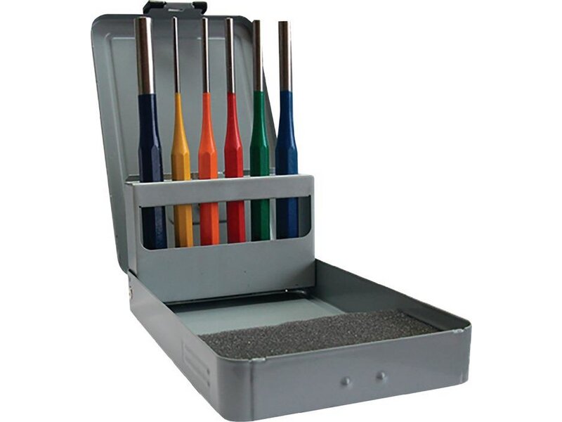 PROMAT / Splintentreibersatz 6tlg.3-4-5-6-8-10 mm mehrfarbig Metallkassette 