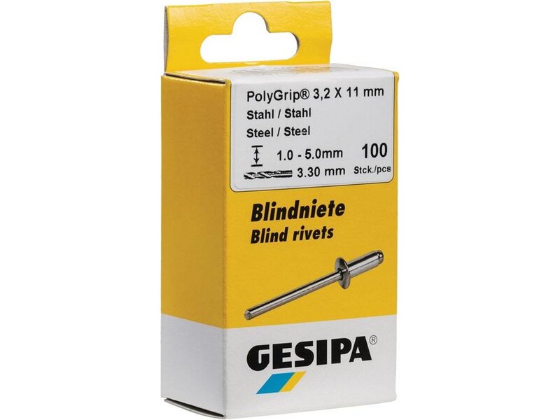 GESIPA / Blindniet PolyGrip® Nietschaft dxl 3,2x8,0mm Stahl/Stahl 100 St. 