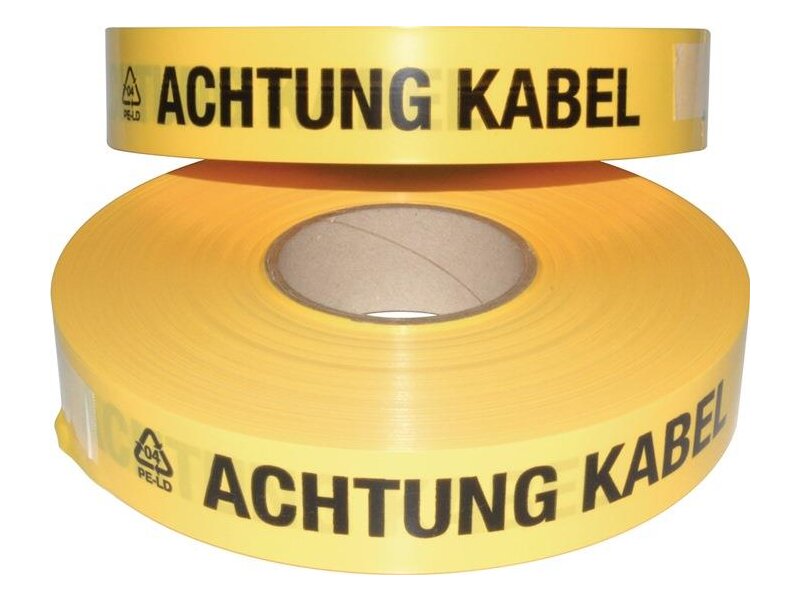 Trassenwarnband Aufdruck Achtung Kab.B.40mm L.250m gelb 