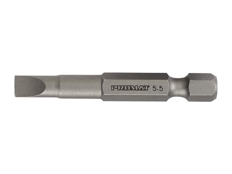 PROMAT / Bit f.Schlitzschrauben 4,5mm L.50mm 1/4 Zoll E6,3 Schneidenstärke 0,6mm 