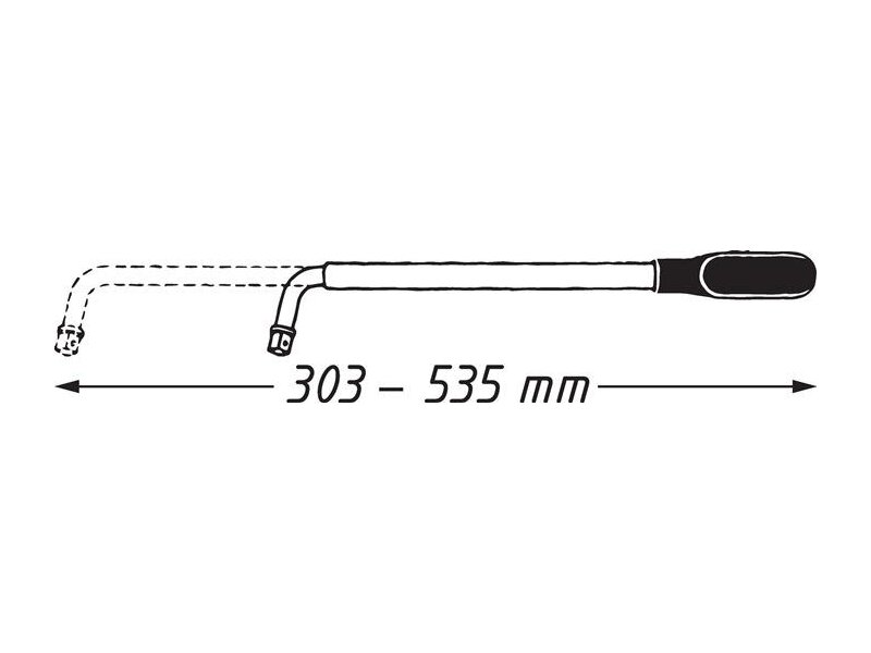 HAZET / Radmutternschlüssel 12,5 mm(1/2 Zoll) L.min.303mm L.max.535mm 