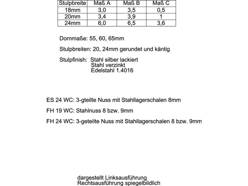 SSF / ZT-Einsteckschl.BAD 20/ 65/78/8mm DIN R silber rd Kl 3 Zinkdruckg. 