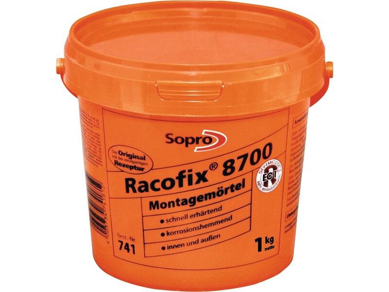 SOPRO / Montagemörtel Racofix® 8700 1:3 Raumteile (Wasser/Mörtel) 1kg Eimer 