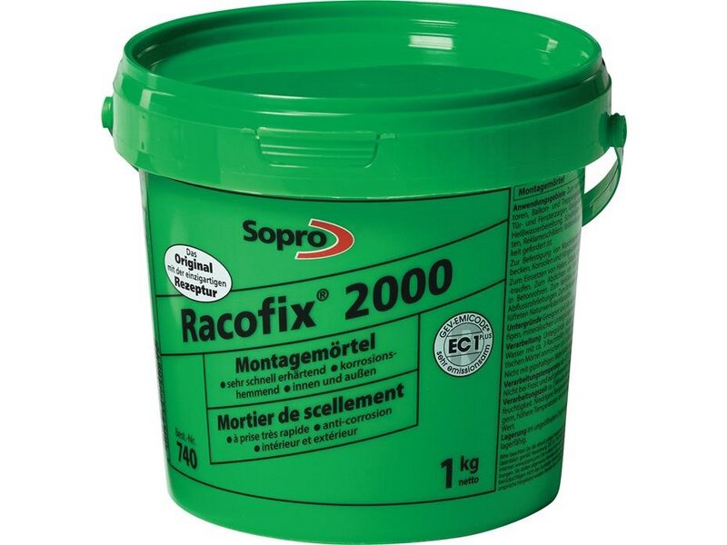 SOPRO / Montagemörtel Racofix® 2000 1:3 Raumteile (Wasser/Mörtel) 1kg Eimer 