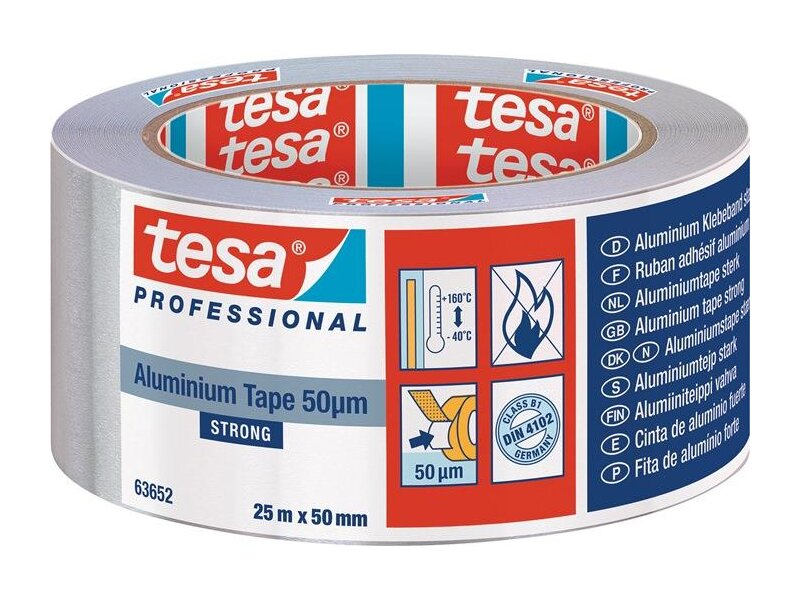 TESA / Aluminiumklebeband Strong 63652 m.Liner L.25m B.50mm Rl. 