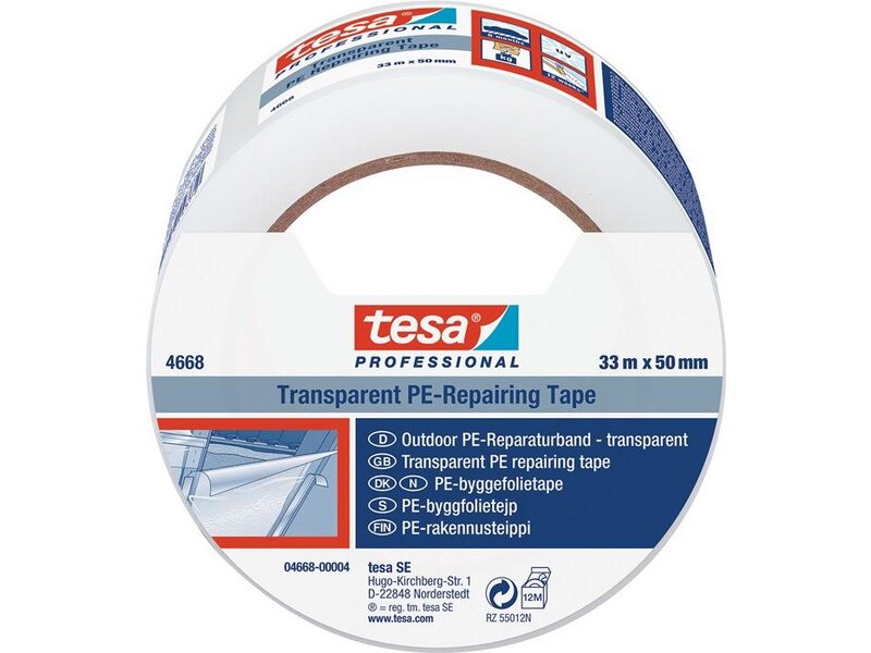 TESA / Folienreparaturband tesaband® 4668 transp.L.33m B.50mm Rl. 