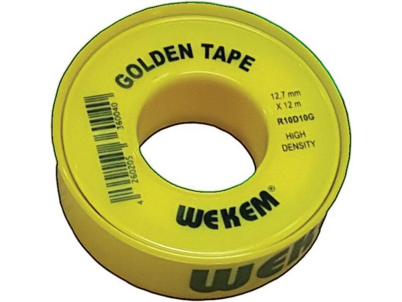 WEKEM / PTFE Dichtband Golden Tape L12m B12,7mm D0,1mm 100g/m² Spule 