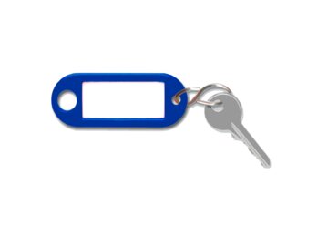 Schlüsselanh. m. Loch / S-Haken / VE: 100 / blau